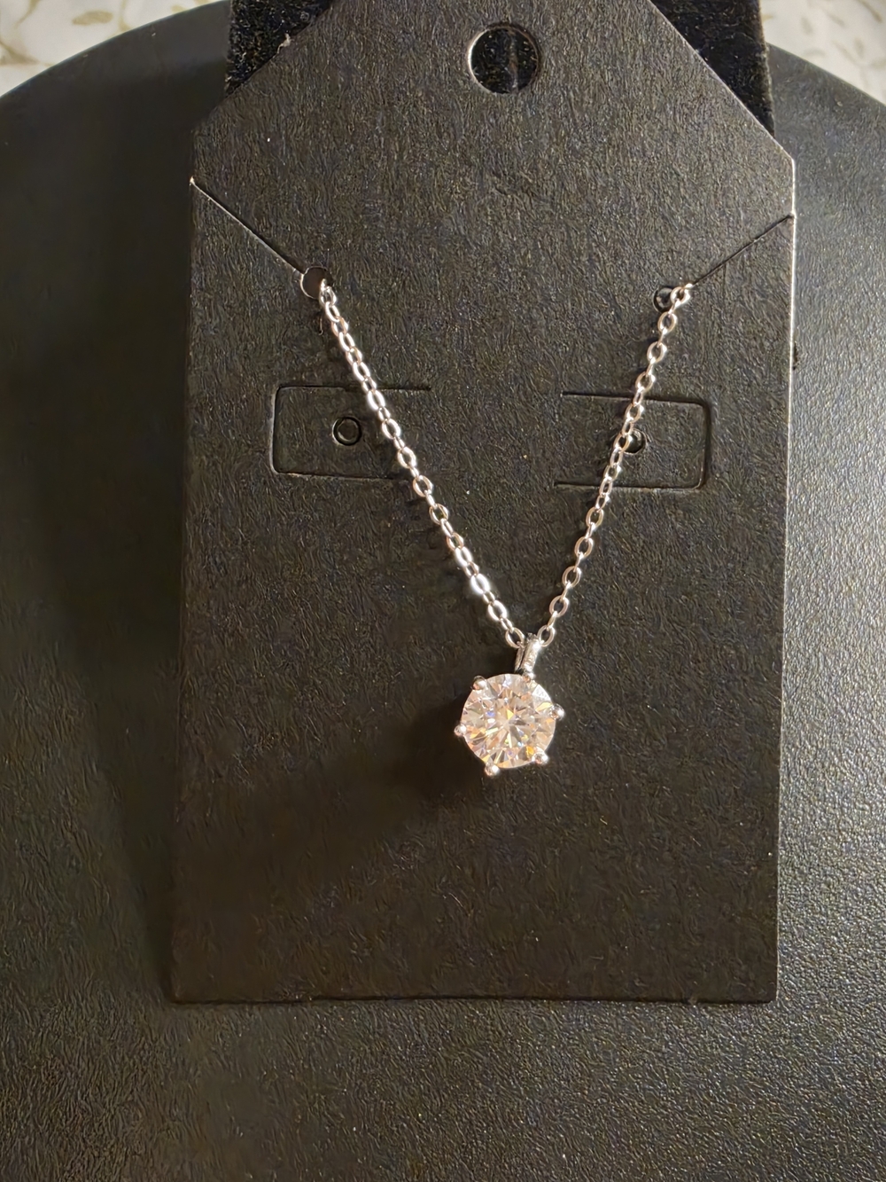Classic Solitaire 0.5 Carat Moissanite Pendant Necklace W/ GRA